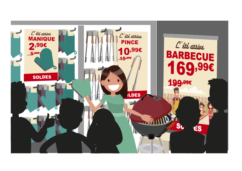 Illustration balisage en magasin POSter